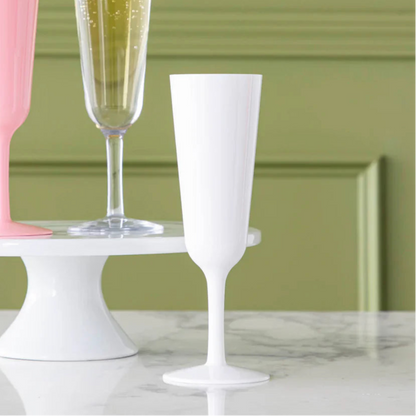 Acrylic White Champagne Flute
