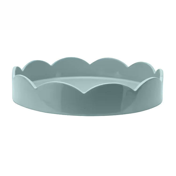 Pale Denim Blue Small Round Scallop Tray
