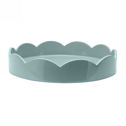 Pale Denim Blue Small Round Scallop Tray