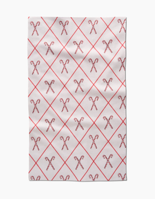 Festive Candy Canes Tea Towel