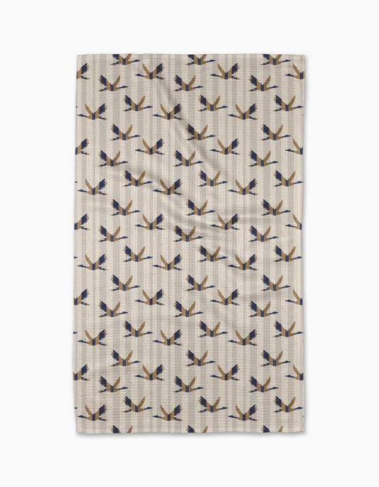 Striped Nautical Birds Tea Towel