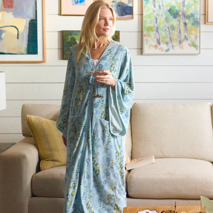 Teil Duncan Henley x Weezie Housecoat in Floating Vine