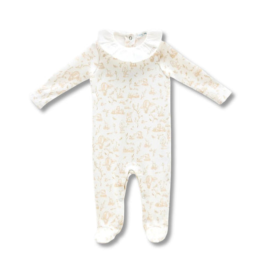 Baby Footed Onesie, Toile de Jouy | Atelier Babbi