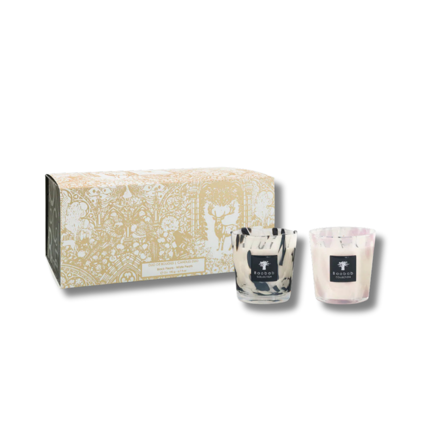 Pearls Black & White Duo Scented Candles | Baobab Collection