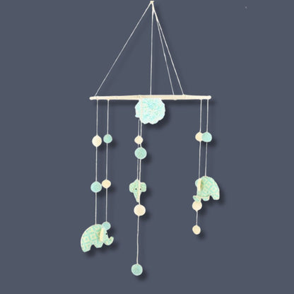 Fiona Walker Blue Print Elephant Mobile