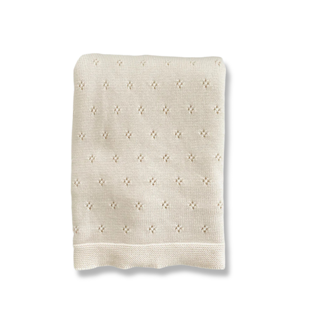 Heirloom Pique Blanket in Cream