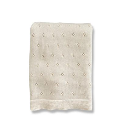 Heirloom Pique Blanket in Cream