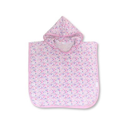 Muslin Poncho in Tiny Flowers (Pink) | Atelier Babbi