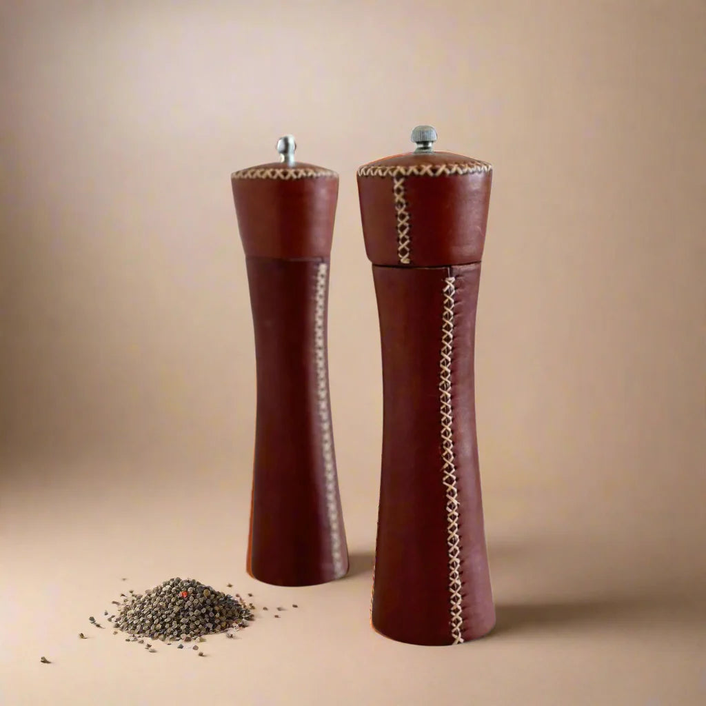 Sal y Pimienta Leather Salt & Pepper Mills