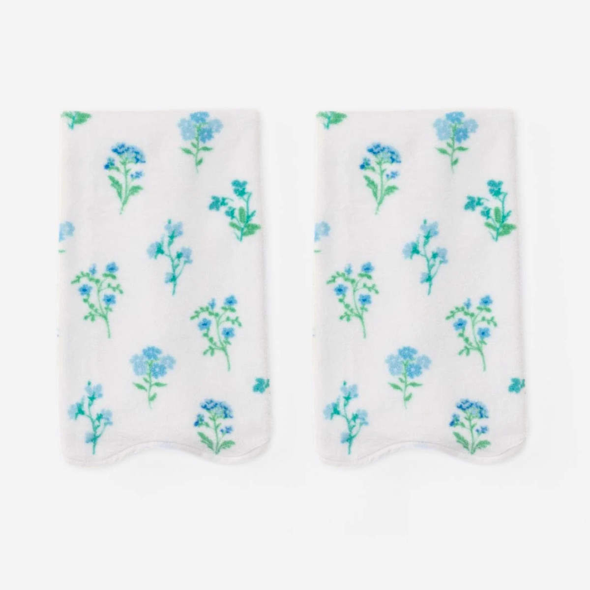 Pair of Scalloped Hand Towels in Frances Floral