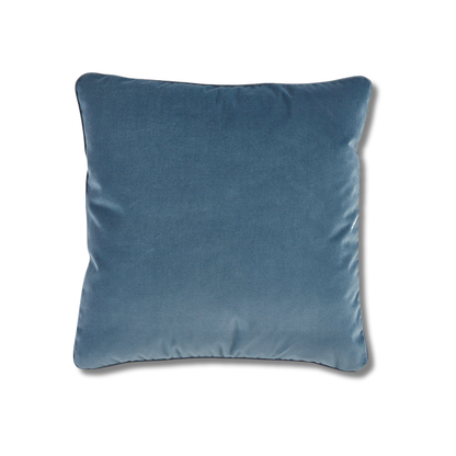 Henley Dusty Blue Velvet Harbor Pillow with Micro Cord