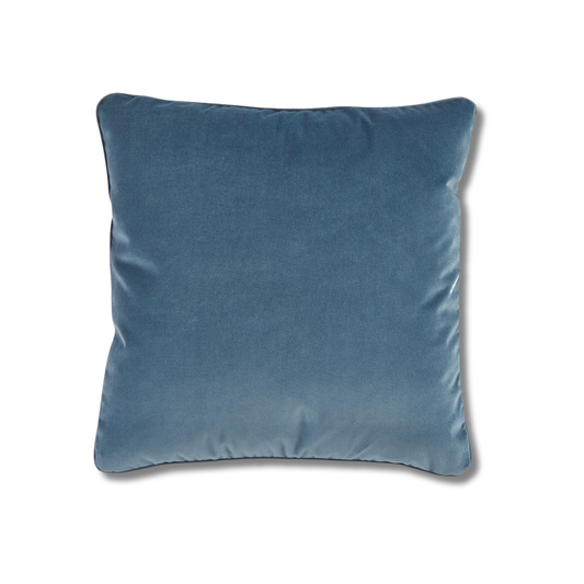 Henley Dusty Blue Velvet Harbor Pillow with Micro Cord