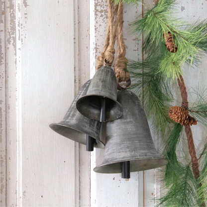Hanging Vintage Pewter Bells