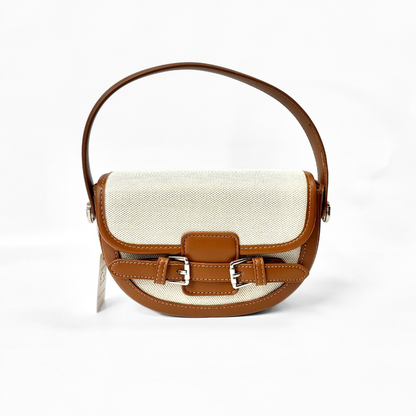 Canvas & Buckle Top Handle Handbag