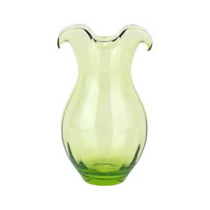 Vietri Vertical Small Green Fluted Hibiscus Vase