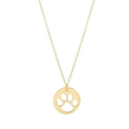 enewton 16" Necklace Gold Paw Print Gold Disc