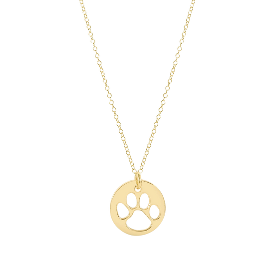enewton 16" Necklace Gold Paw Print Gold Disc