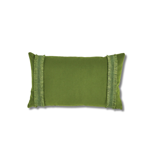 Addy Velvet Ivy Lumbar Pillow with Grass Trim