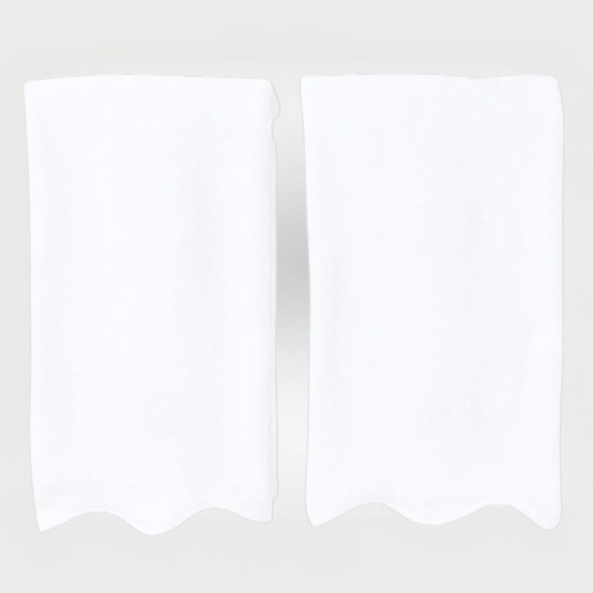 Pair of Scalloped Hand Towels in White