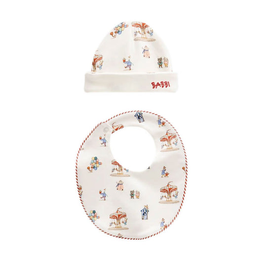 Newborn Bib & Hat Set in Funfair | Atelier Babbi