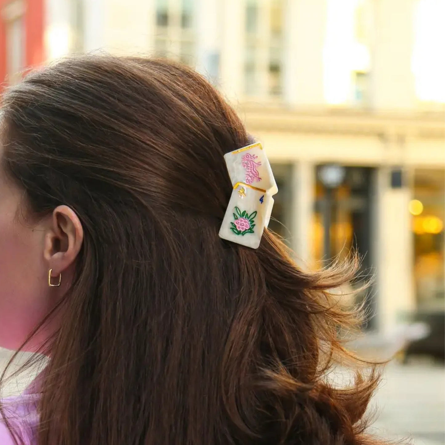 Mini Flower Mahjong Claw Hair Clip