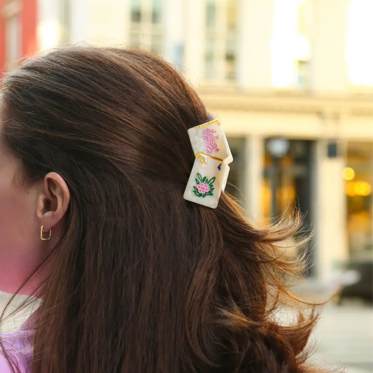 Mini Flower Mahjong Claw Hair Clip