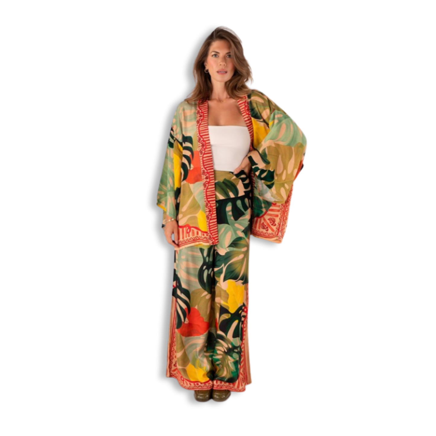 Exotic Leaves Kimono Jacket