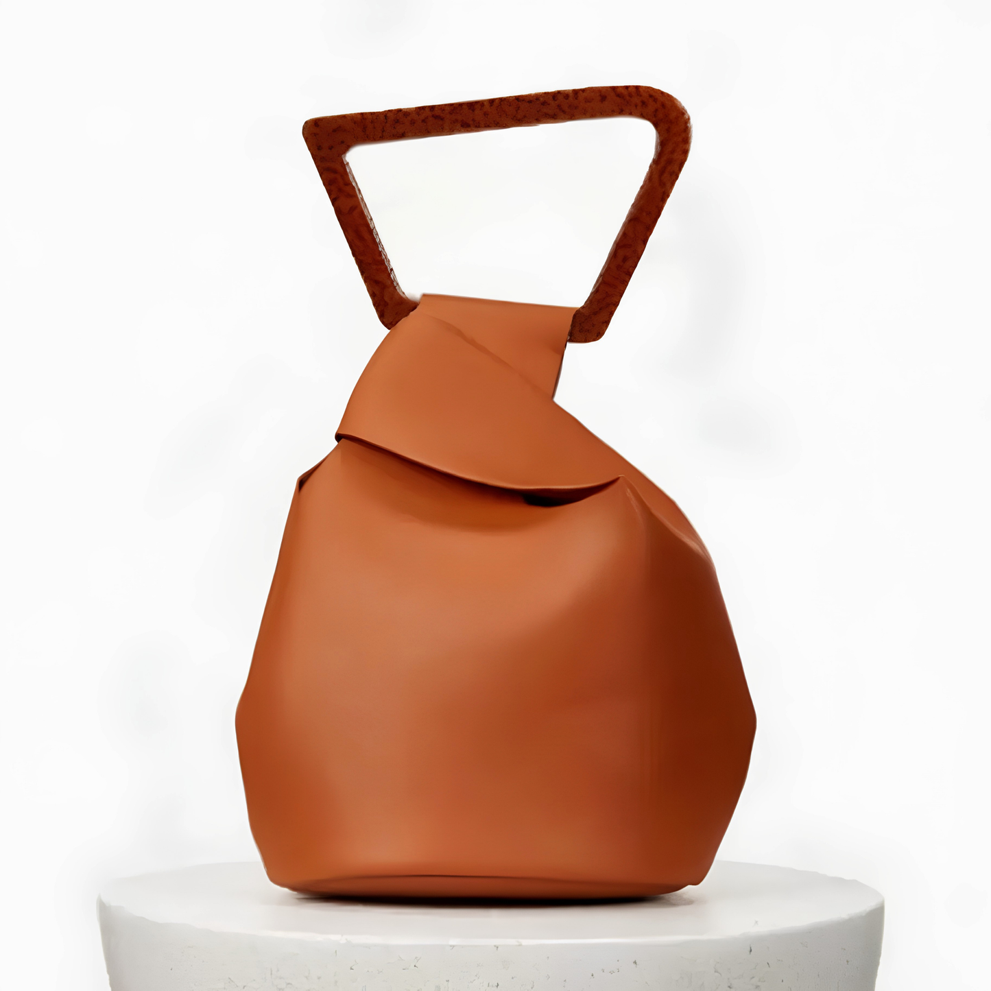 Saddle Diagonal Triangle Handled Handbag