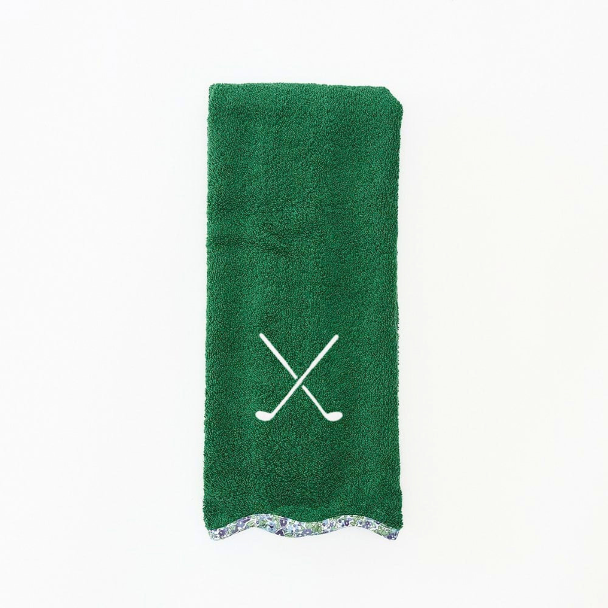Scalloped Golf Towel in Green