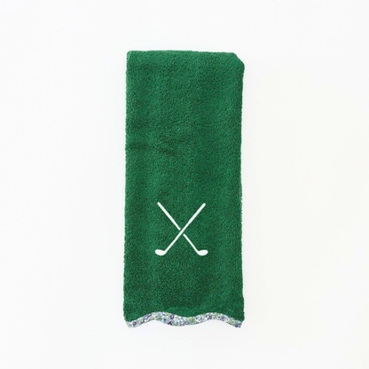Scalloped Golf Towel in Green