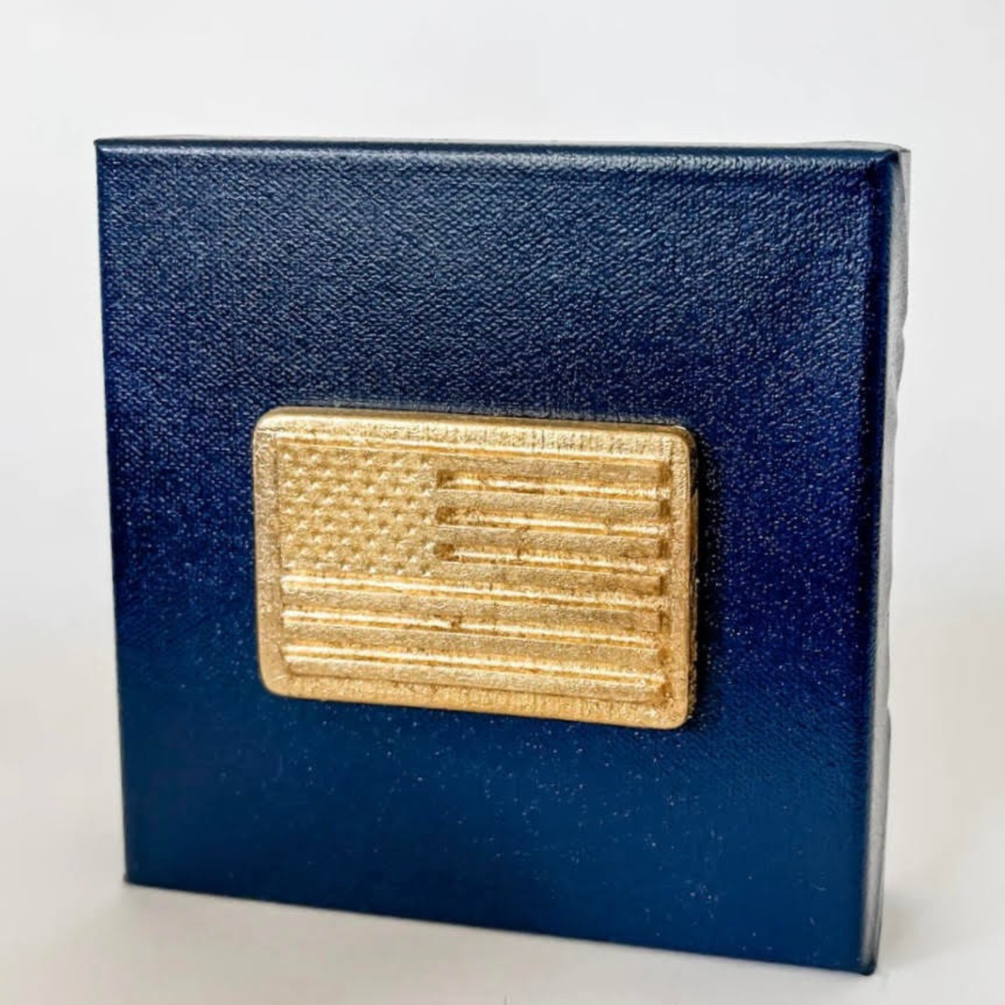 6 x 6 American Flag Intaglio on Navy Canvas