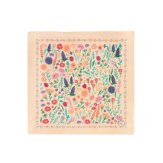 Wild Flowers Cotton Bandana in Coconut