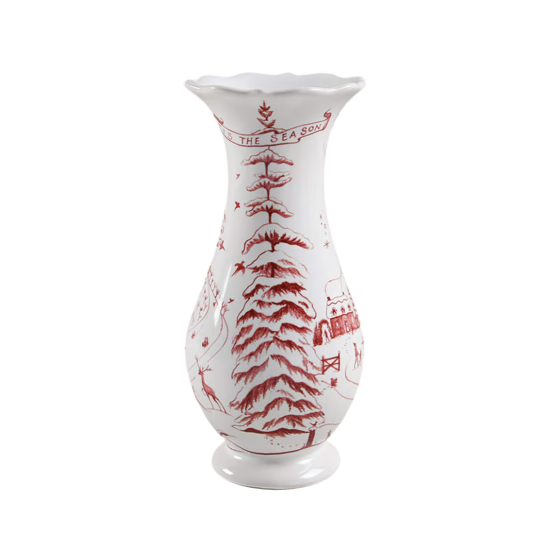 Juliska Country Estate Winter Frolic Ruby 9" Vase