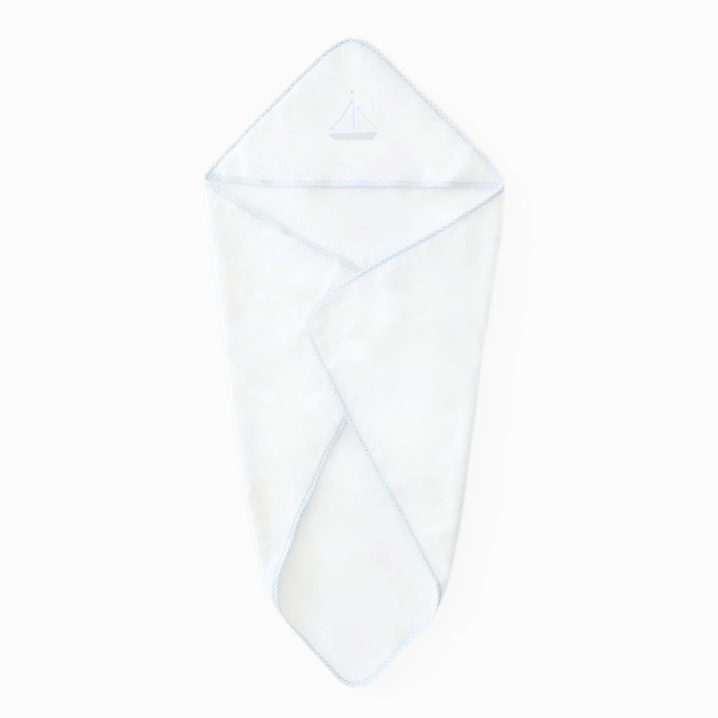 Blue Boat Hooded Baby Towel