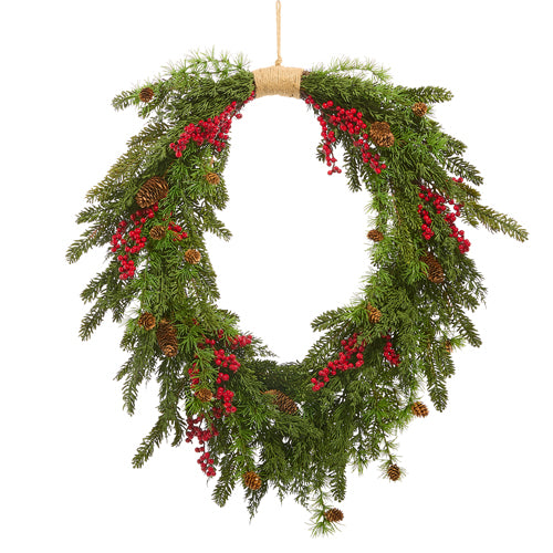 34" Cedar Berry Wreath