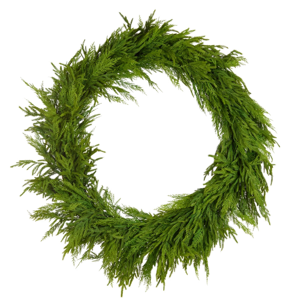38" Real Touch Mixed Greenery Wreath