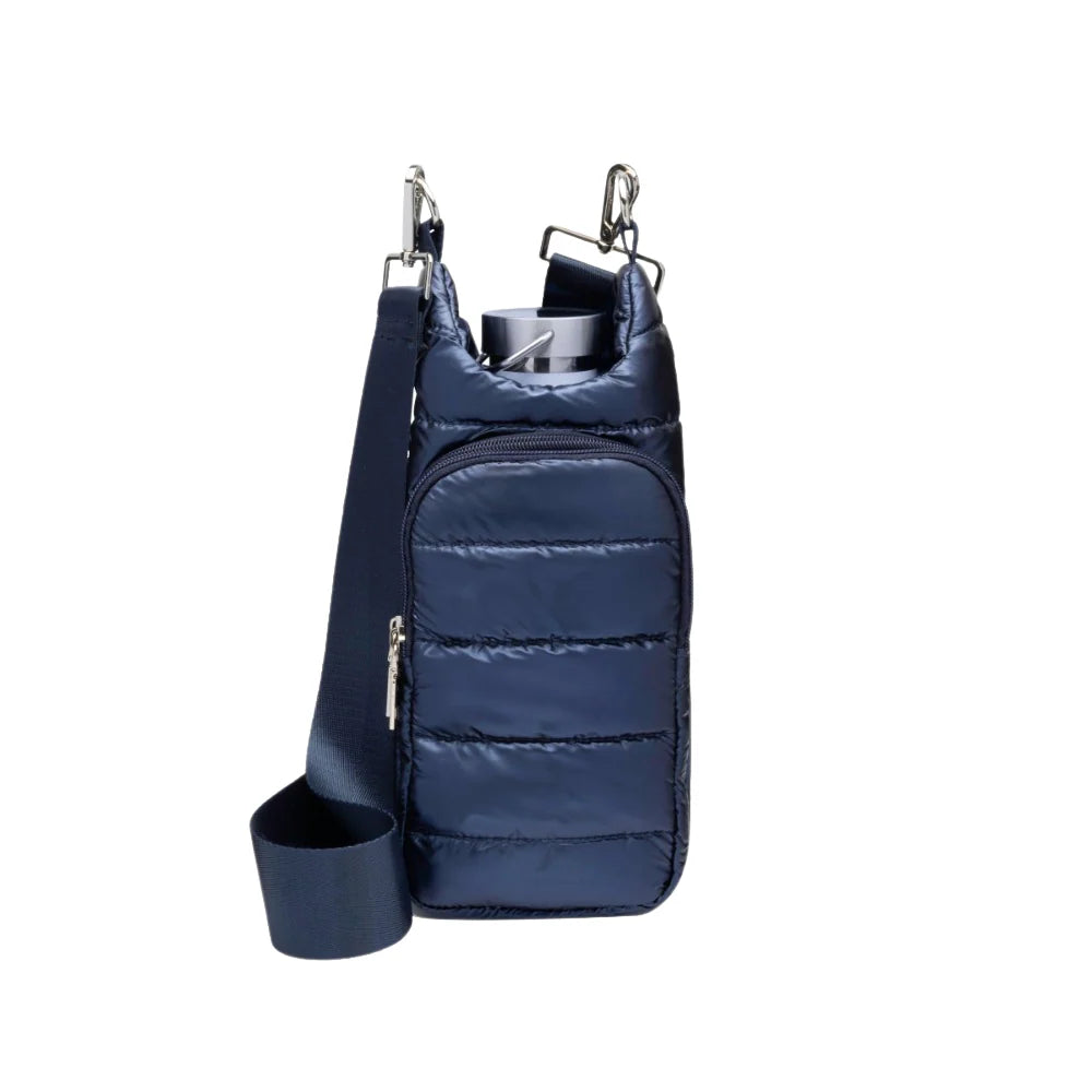 Navy Blue Shiny HydroBag with Matching Solid Navy Strap | WanderFull