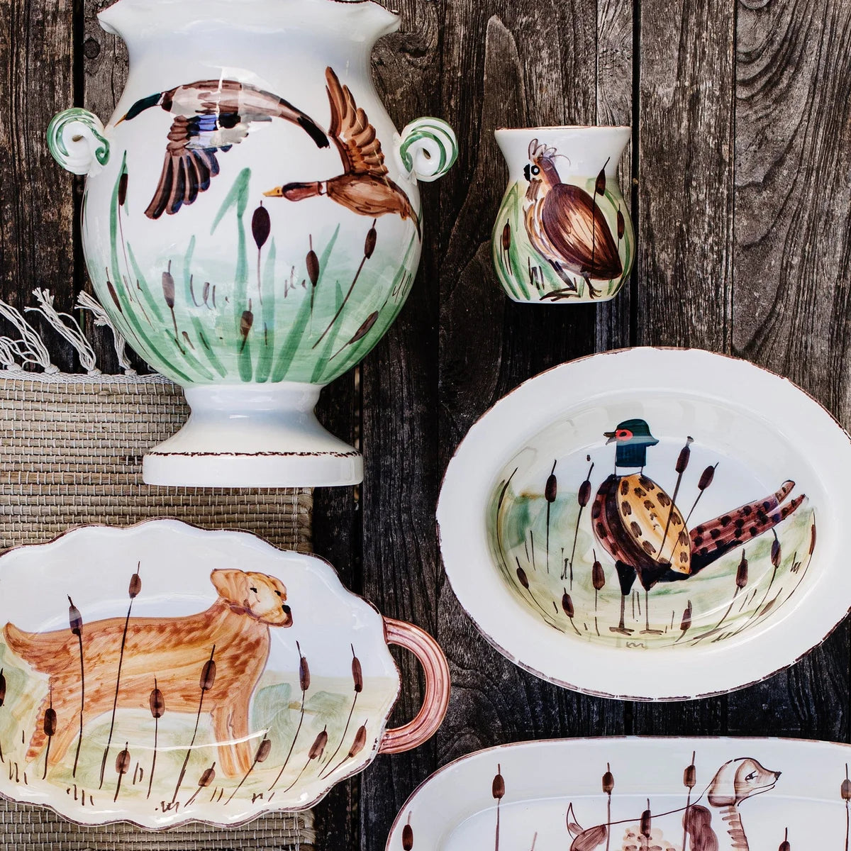 Vietri Wildlife Quail Bud Vase