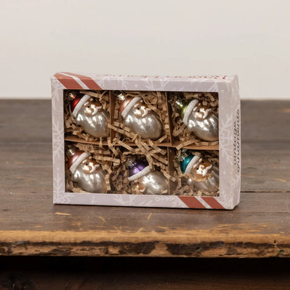 Santa Head Ornaments, Boxed Set of 6