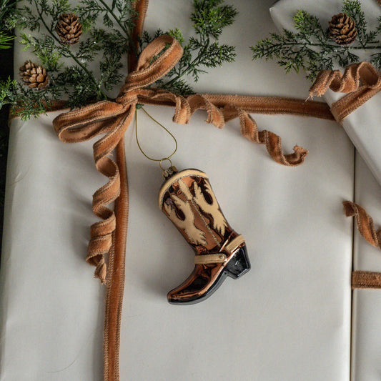 Brown Cowboy Boot Ornament