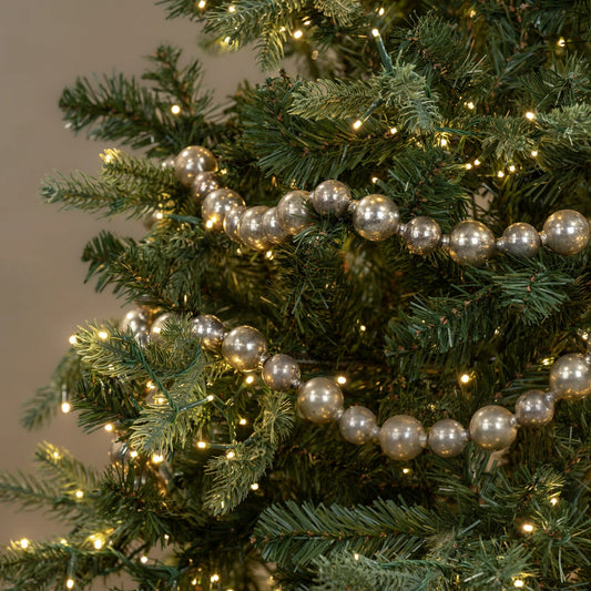 6' Antique Silver Beaded Garland