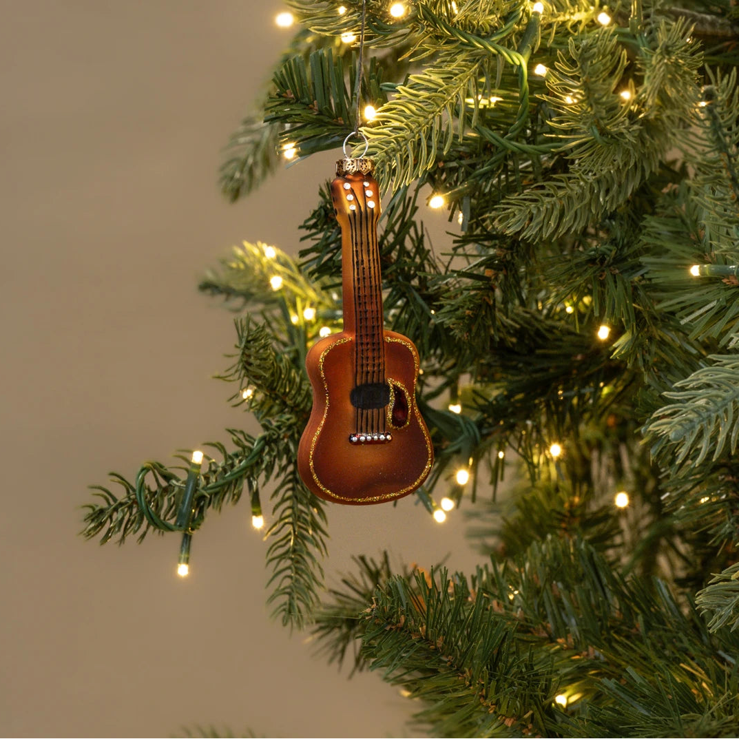 Glittered Guitar Ornament