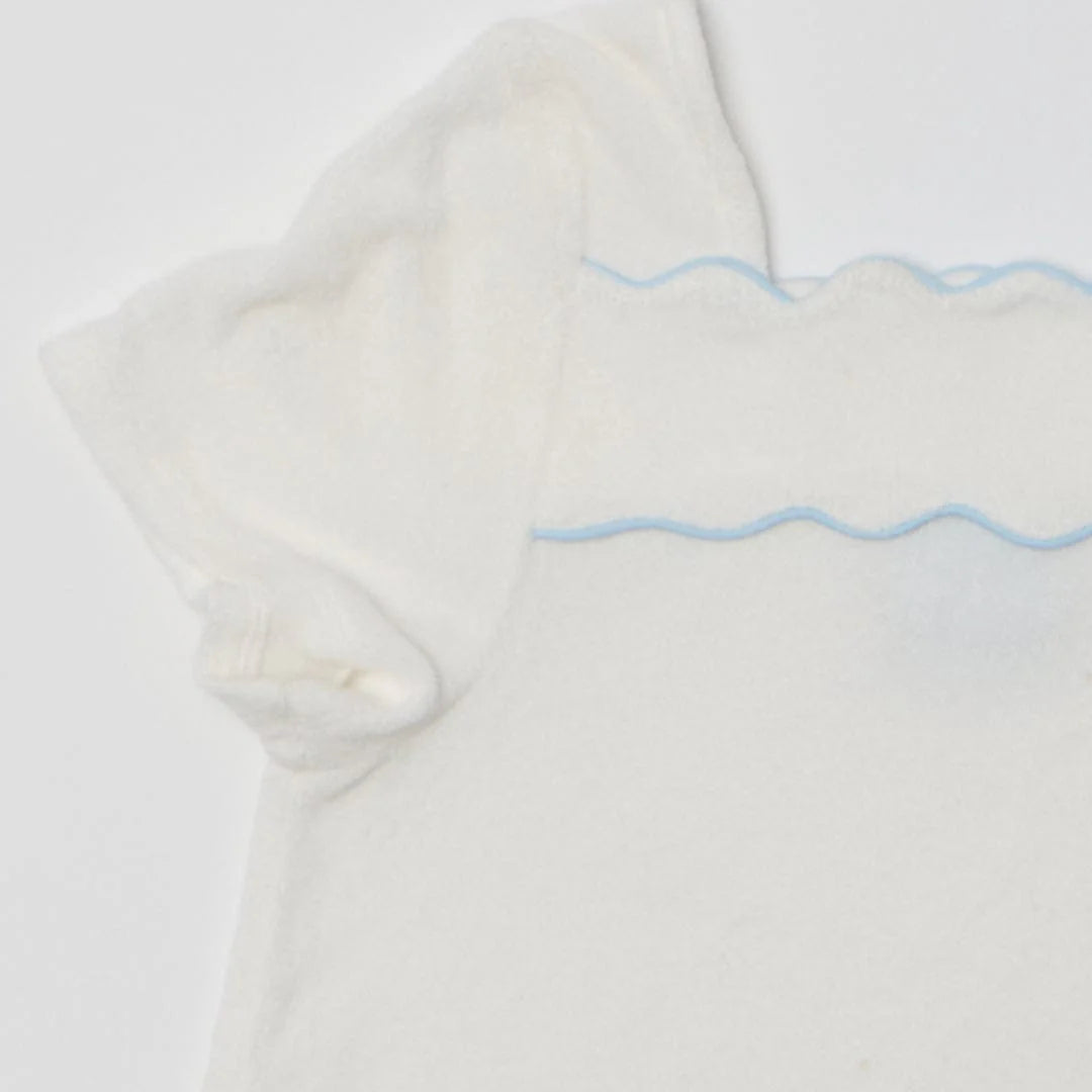 Girl's Cover-Up Dress in White & Blue