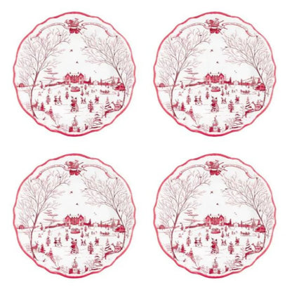 Juliska Country Estate Winter Frolic Ruby MELAMINE Dinner Plates (Set of 4)