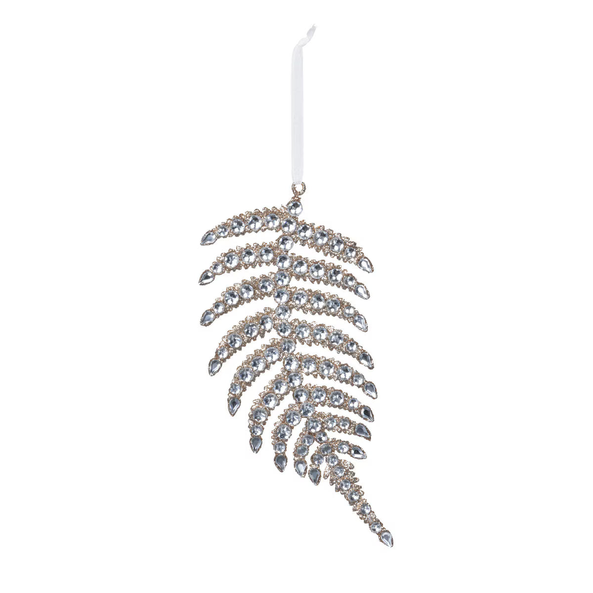 Champagne Gem Fern Front Ornament