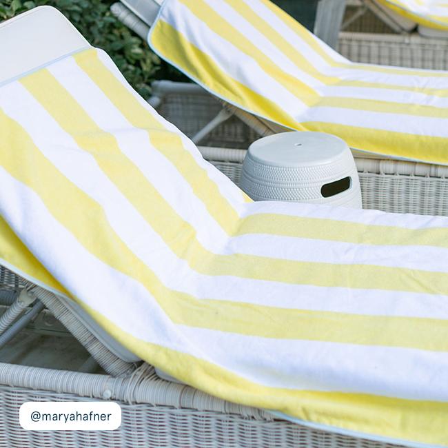Yellow Stripe Beach Towel