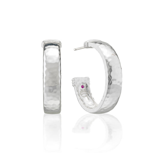 Cleopatra Classic Medium Hoop Earrings in Silver, Capucine de Wulf