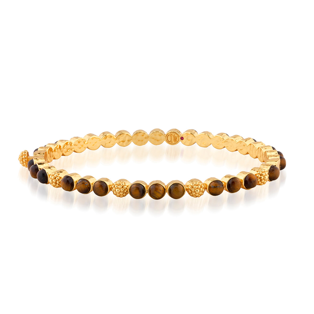 Berry Gem Petite Hinged Bangle in Tiger's Eye, Capucine de Wulf