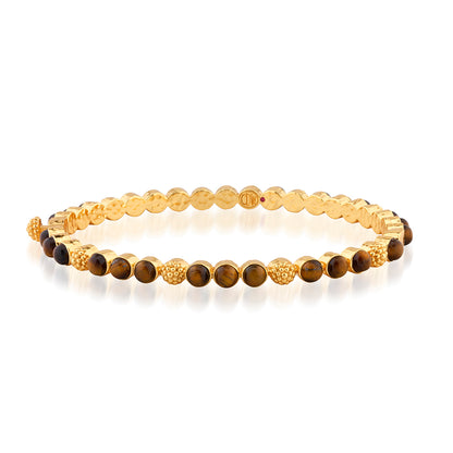 Berry Gem Petite Hinged Bangle in Tiger's Eye, Capucine de Wulf
