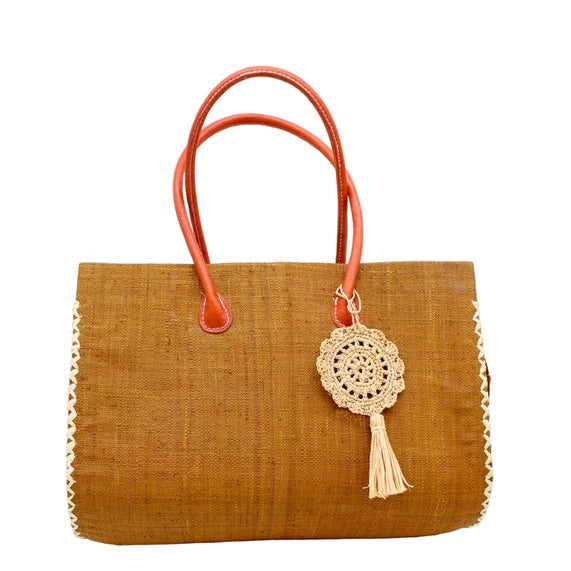Monte Carlo Straw Bag with Dreamcatcher Tassel